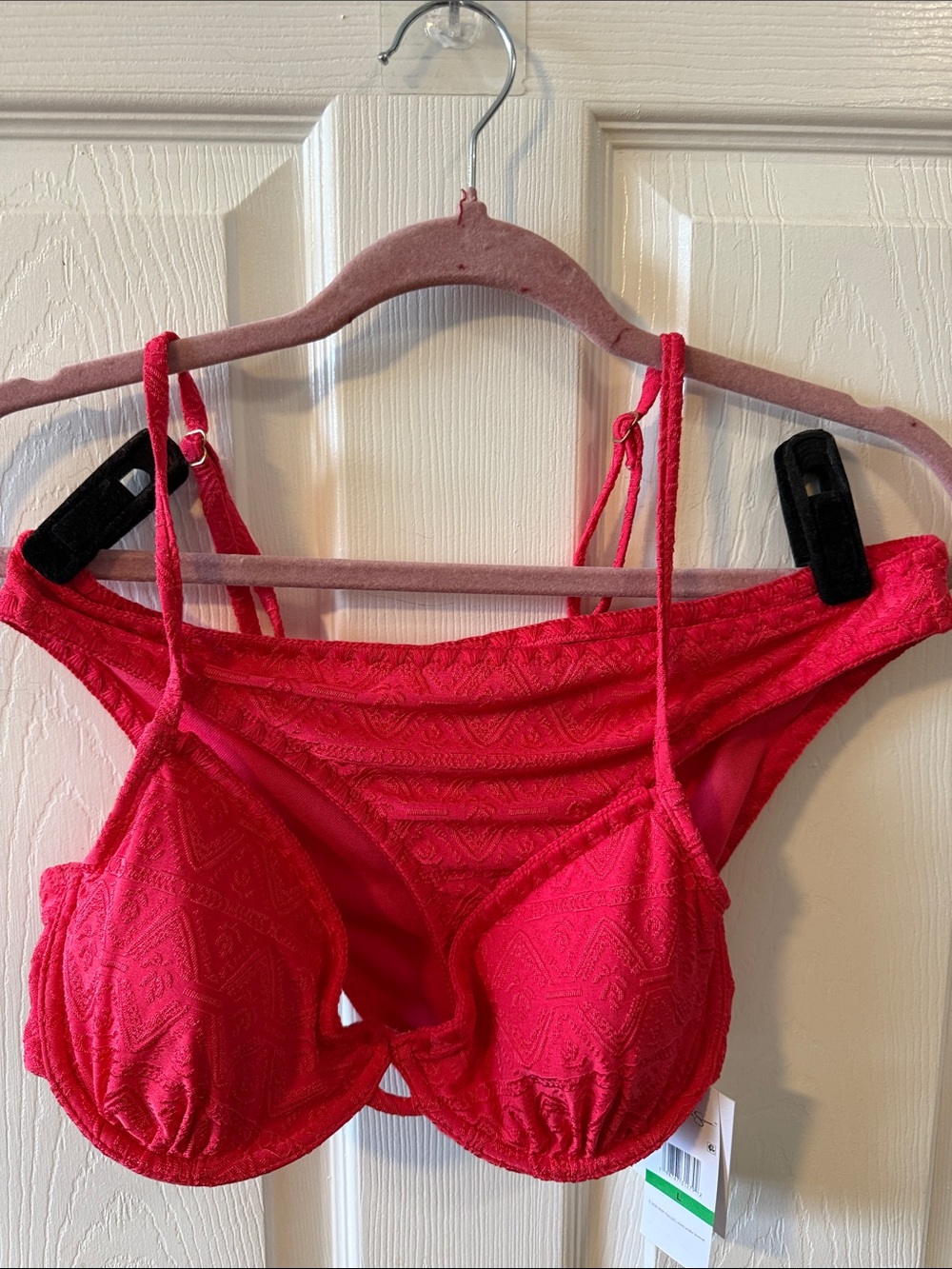 Jessica Simpson Hot Pink Lace Underwire Bikini Top and Bottom Set